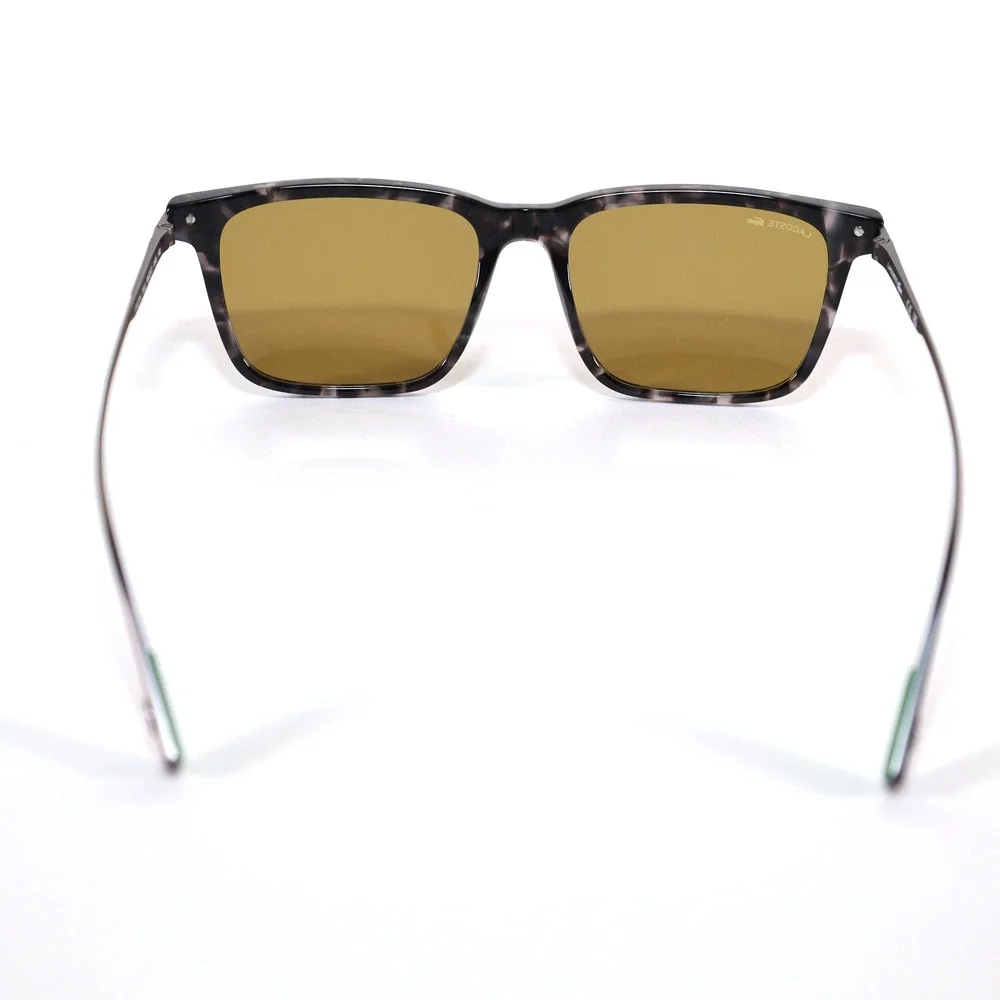 Lacoste Square Men’s Sunglasses – Grey Havana / Green-Gold – NWT